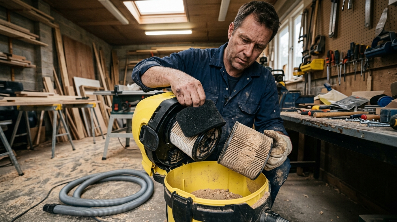 Kärcher WD3: Why the Filter Clogs on Sawdust and How a Foam Sleeve Fixes It