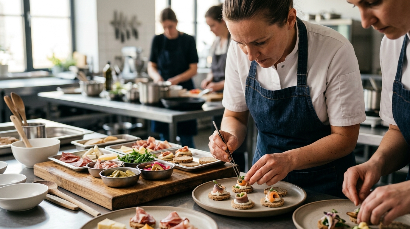 Guía práctica para elaborar canapés fríos y calientes