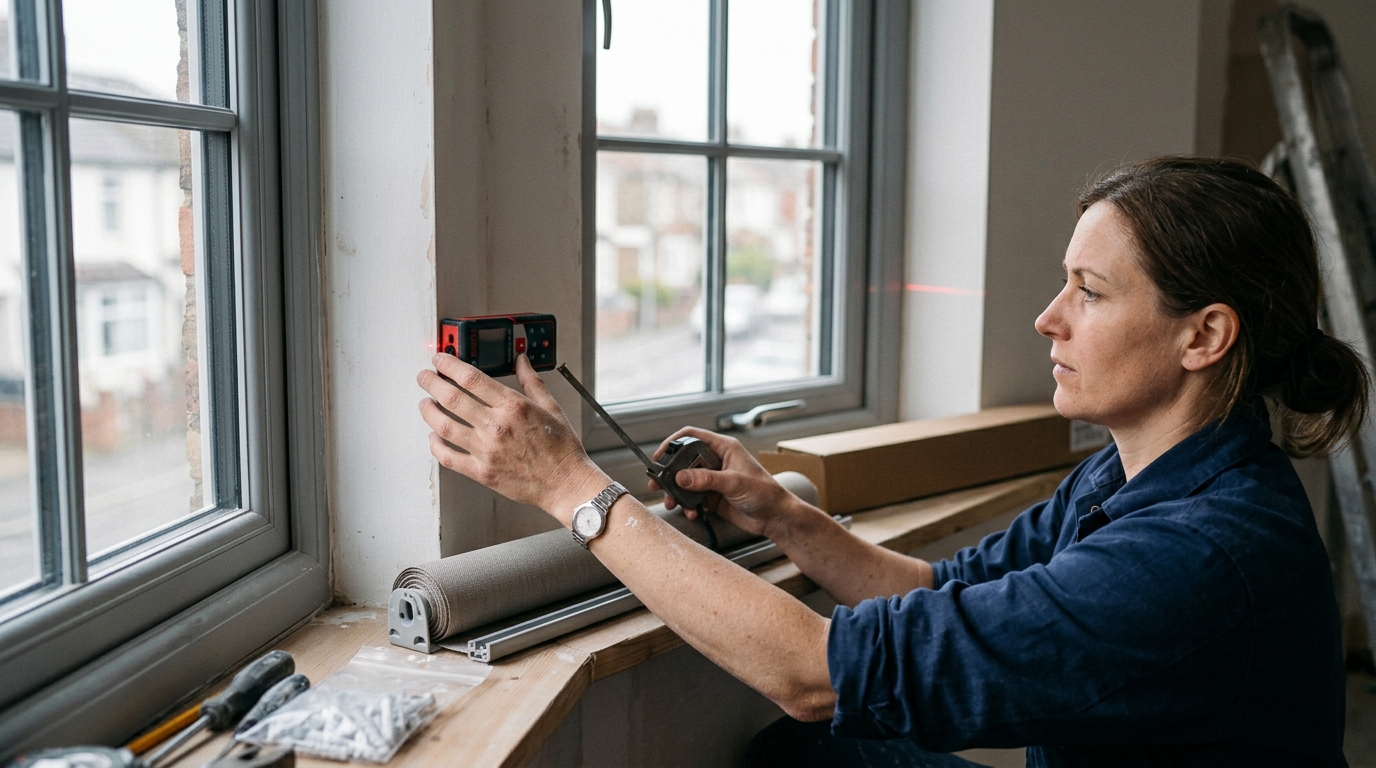 Measure a Reveal for Roller Blinds using a Bosch GLM 50 Laser