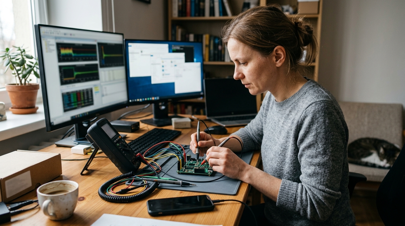 Elektroninių prietaisų testavimas iš namų aplinkos