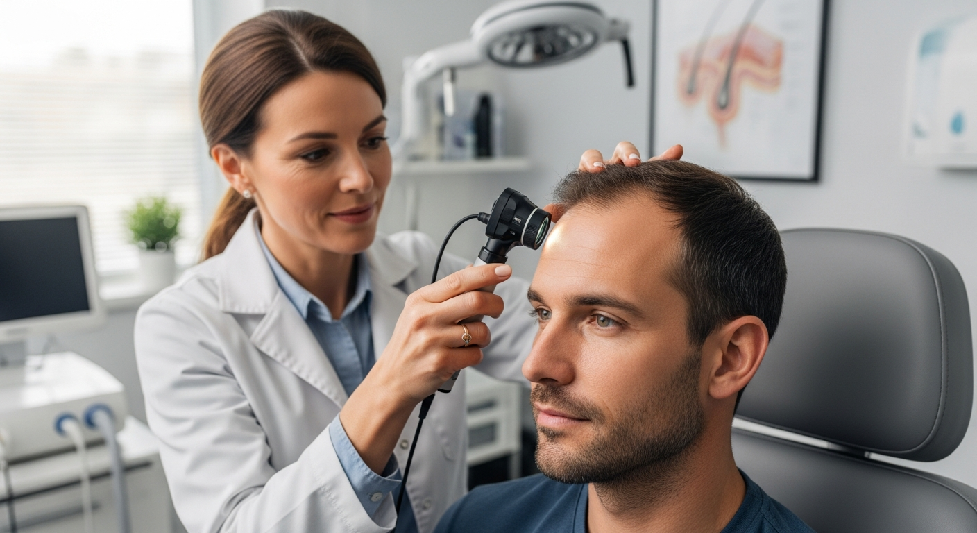 Cuidado dermatológico para falhas no couro cabeludo