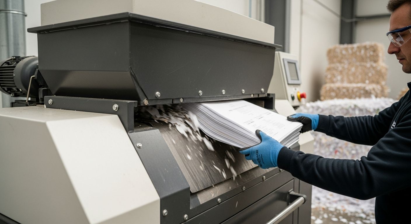 Milieuvriendelijke vernietiging van vertrouwelijke papieren