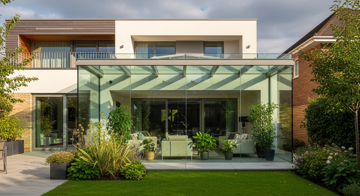 Soluții de extindere cu pereți de sticlă.