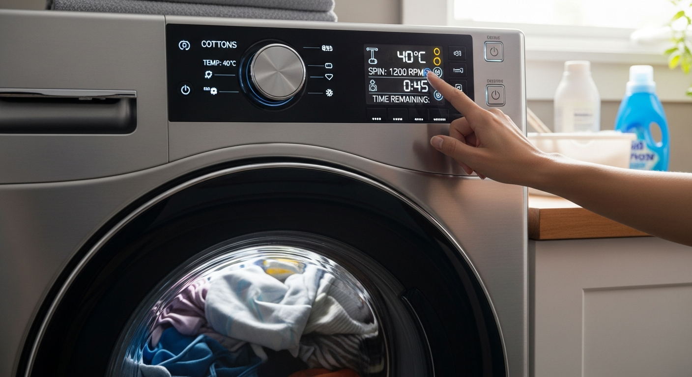 Digitālās funkcijas veļas mazgāšanas procesos