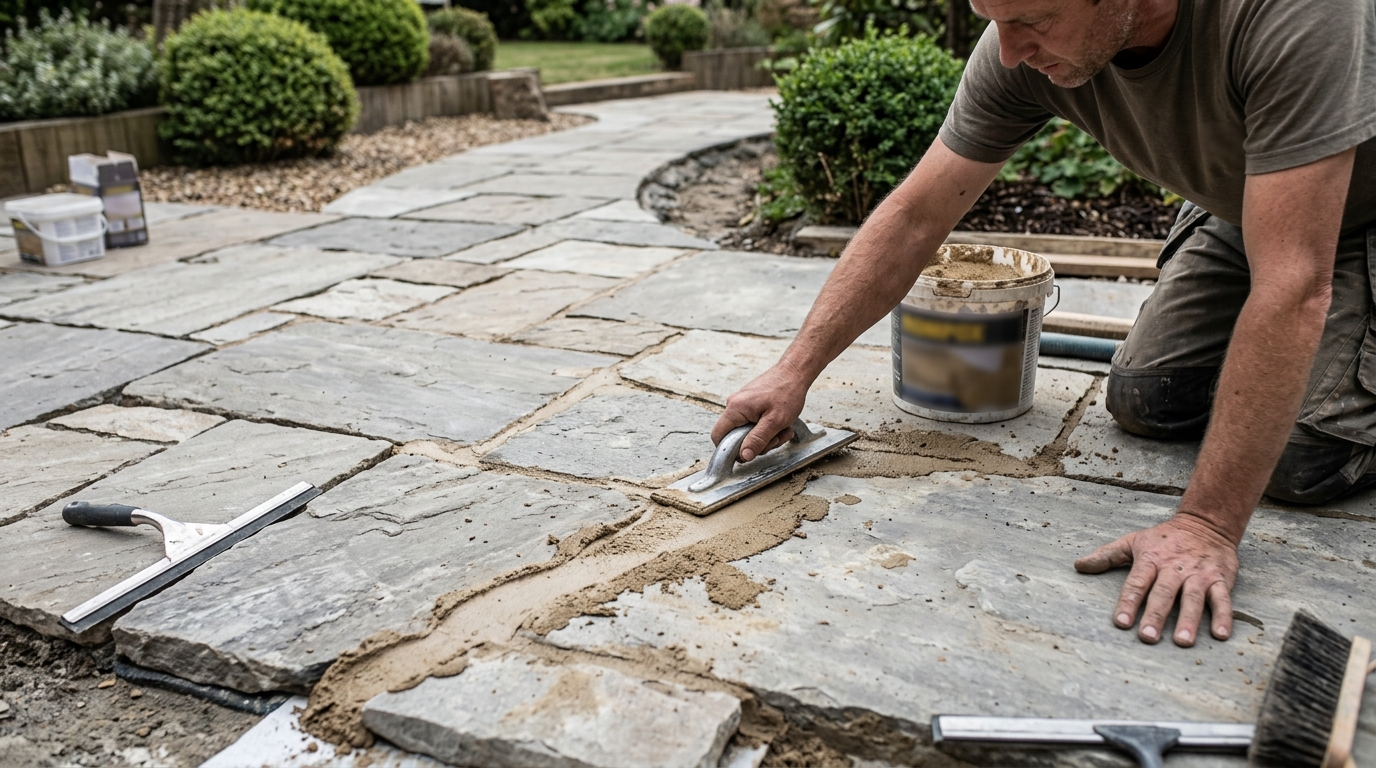 3 Litres of Rompox Jointing Compound Sealing 15 Metres of Flagstone Gaps
