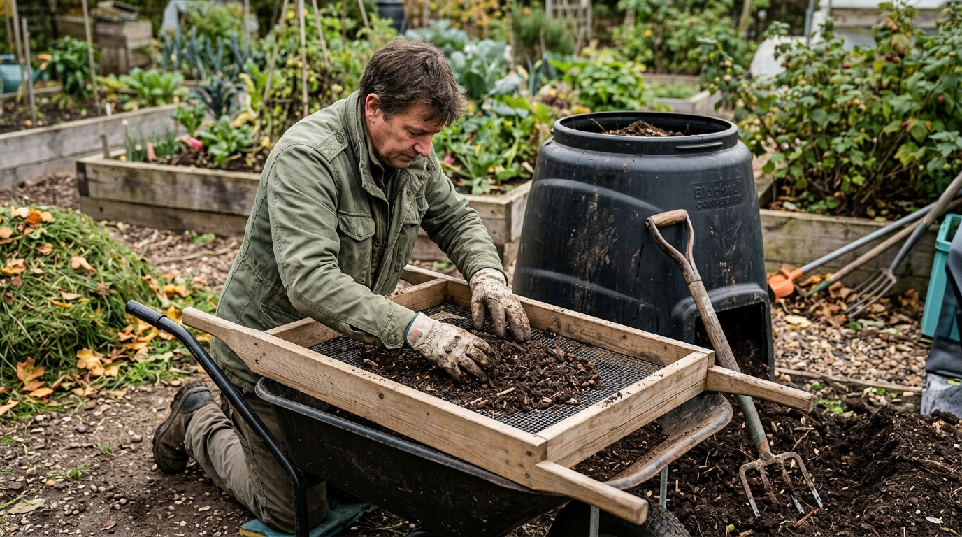 250 Litres of Screened Compost from a Blackwall Converter and a Riddle Sieve