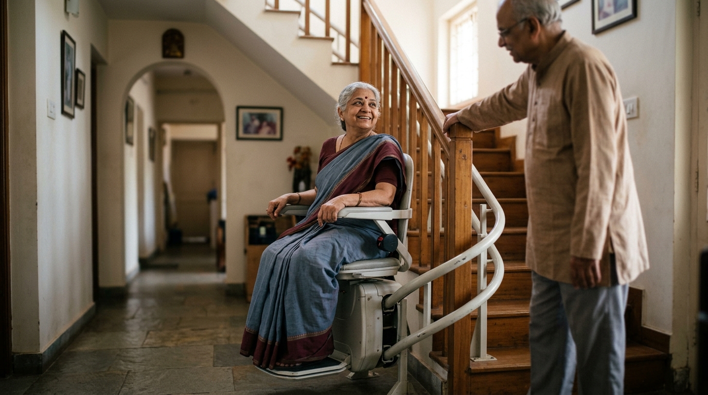 बुजुर्गों के लिए सीढ़ी चढ़ने की सुगमता