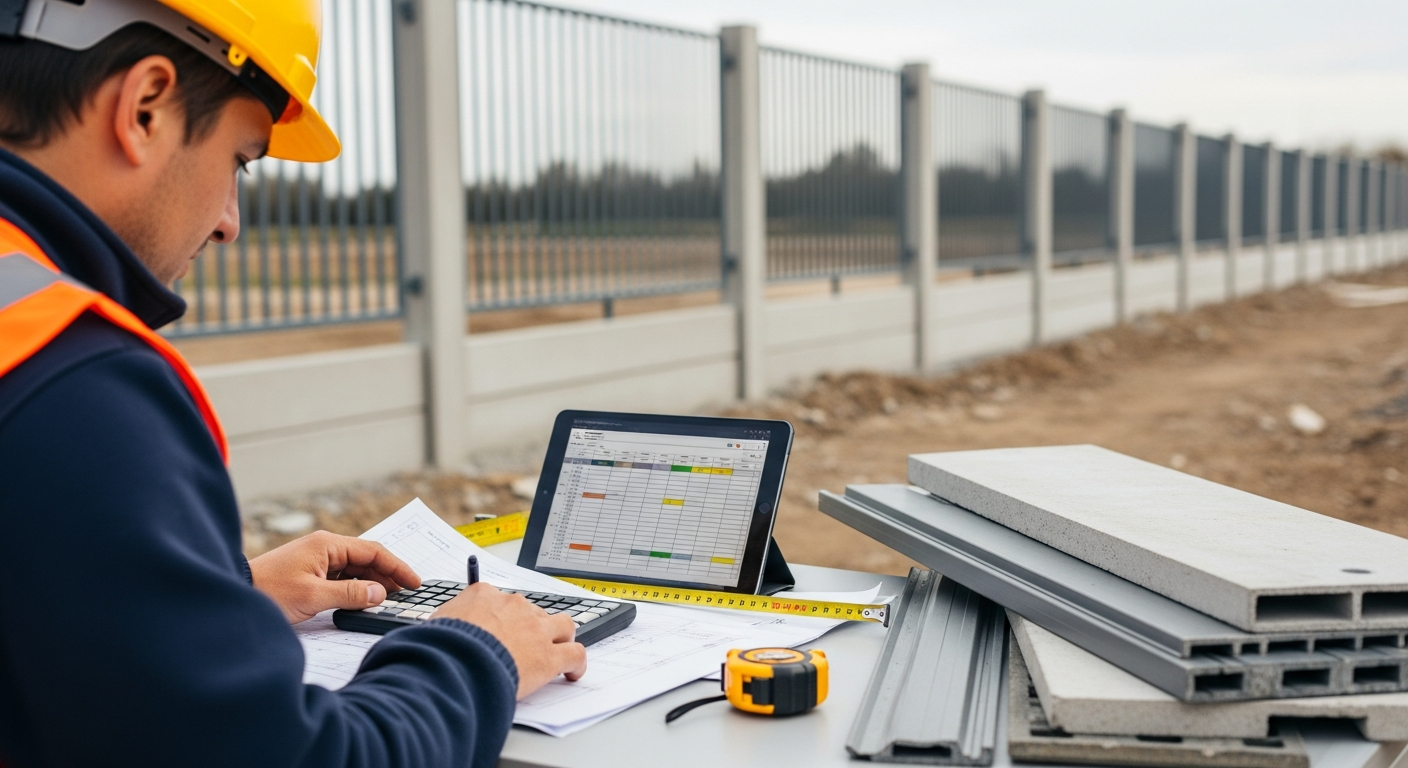 การคำนวณงบประมาณสำหรับการล้อมรั้วด้วยแผงสำเร็จรูป