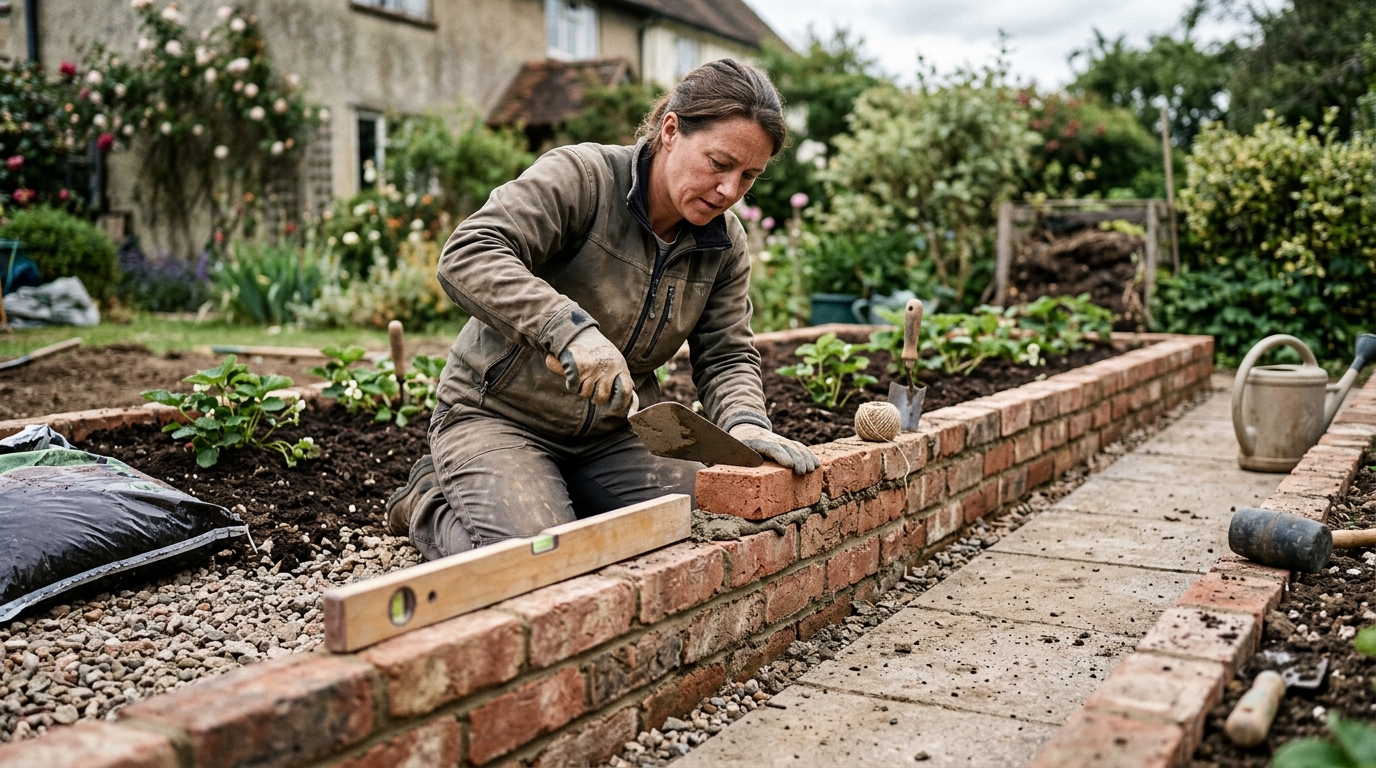 9 Step Brick Raised Bed Build with Marshalls Pavers Over a 4-Metre Run