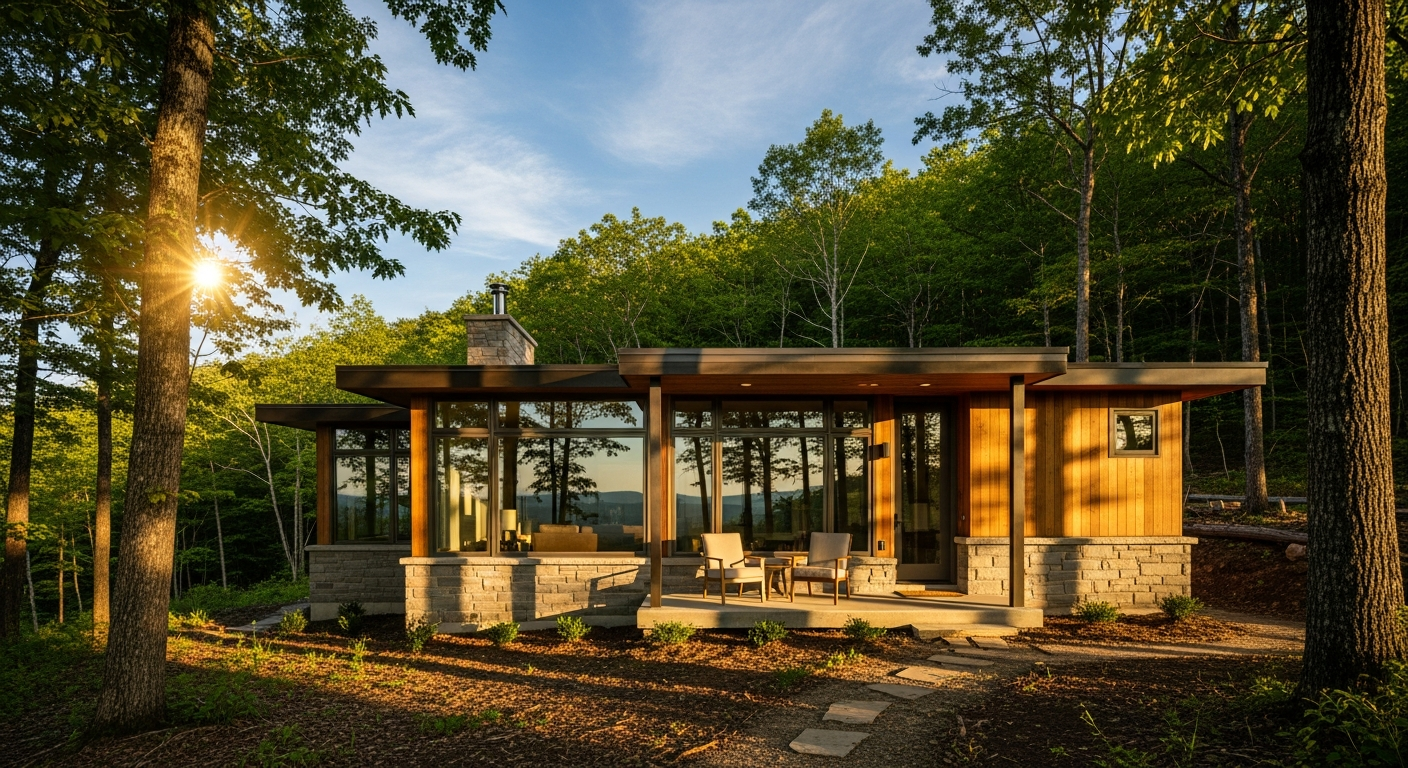 Architettura dei cottage moderni da vacanza