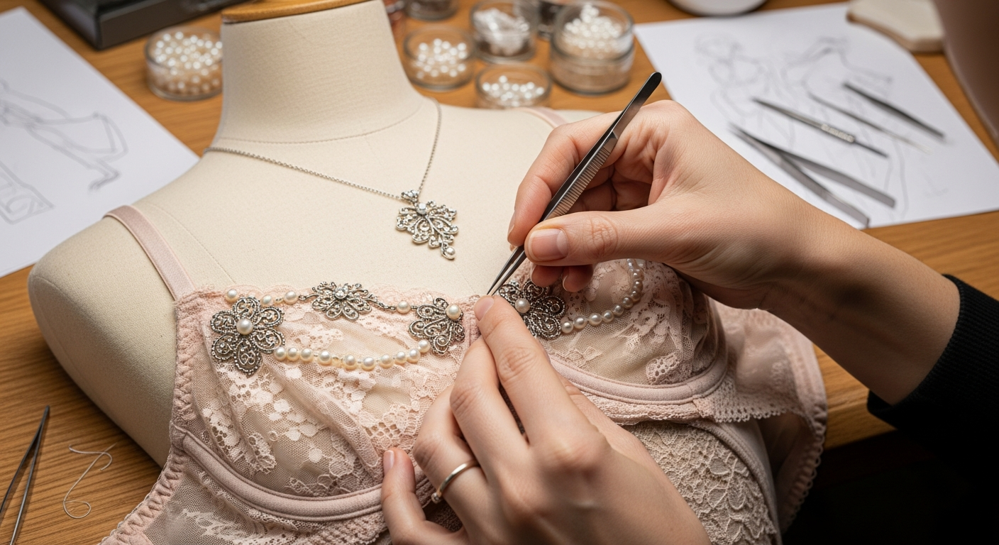 Confección de prendas íntimas con elementos de joyería