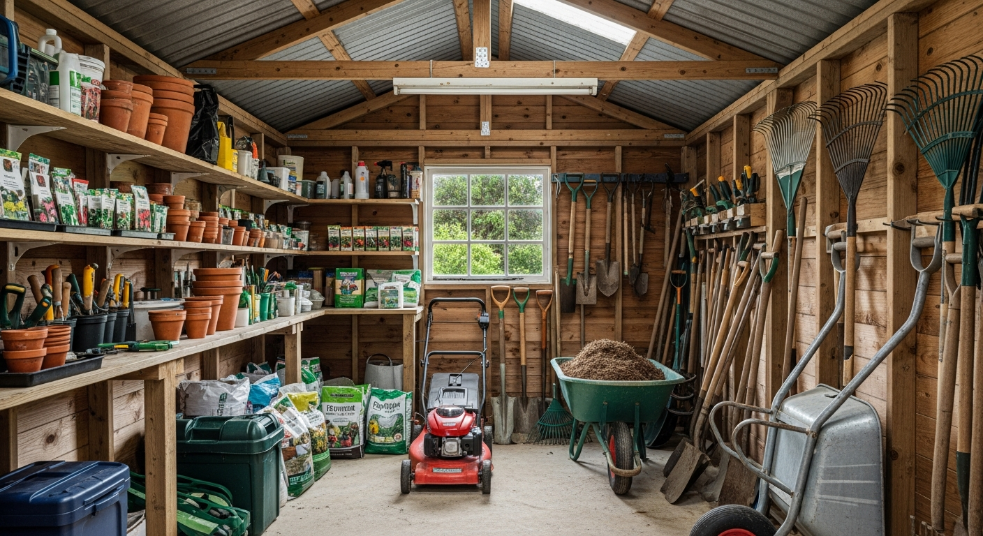 Een plek voor al uw tuingereedschap