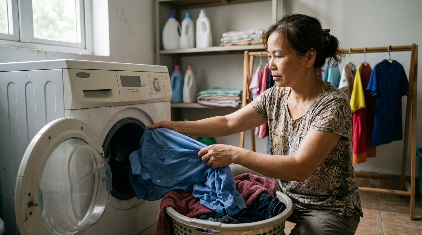 Bí quyết giữ quần áo luôn bền màu khi giặt