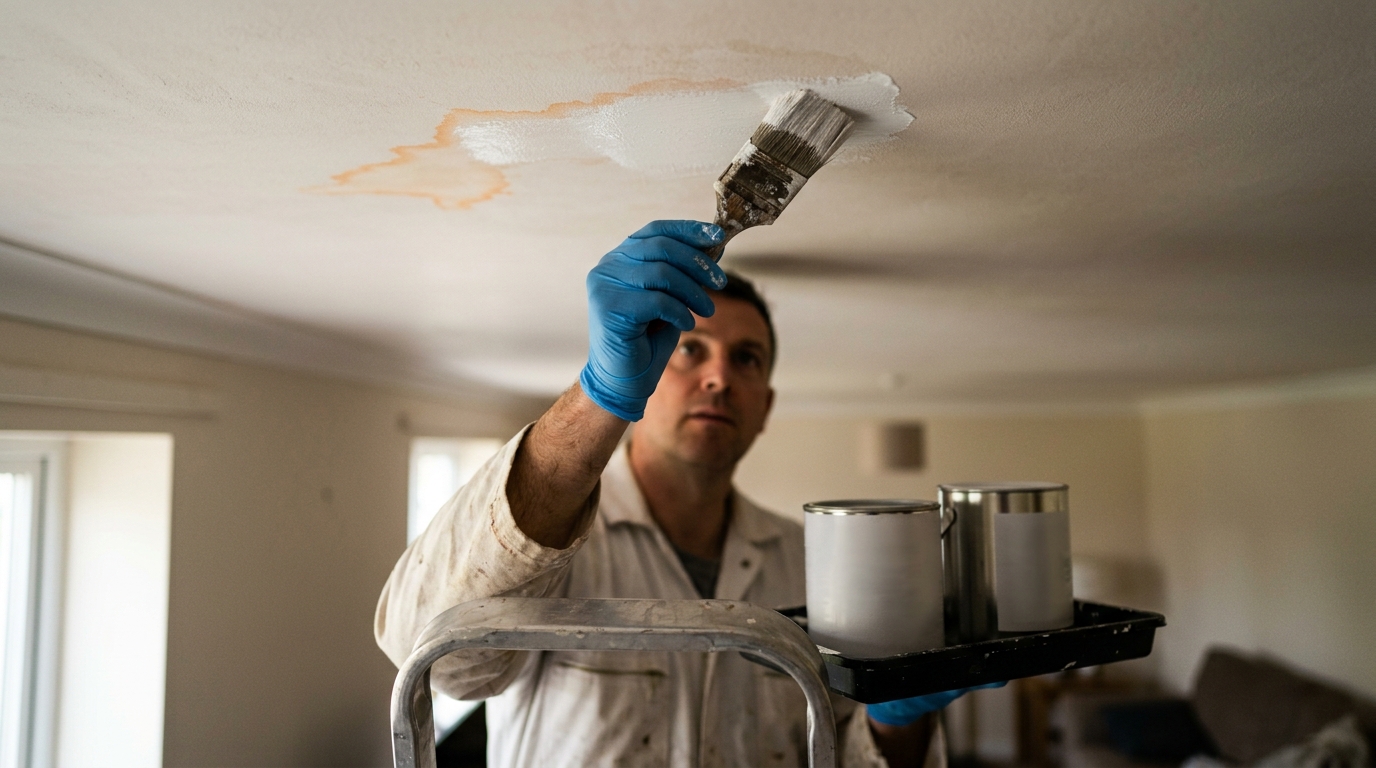 Zinsser BIN vs Ronseal One Coat for Blocking a Water Stain on a Ceiling