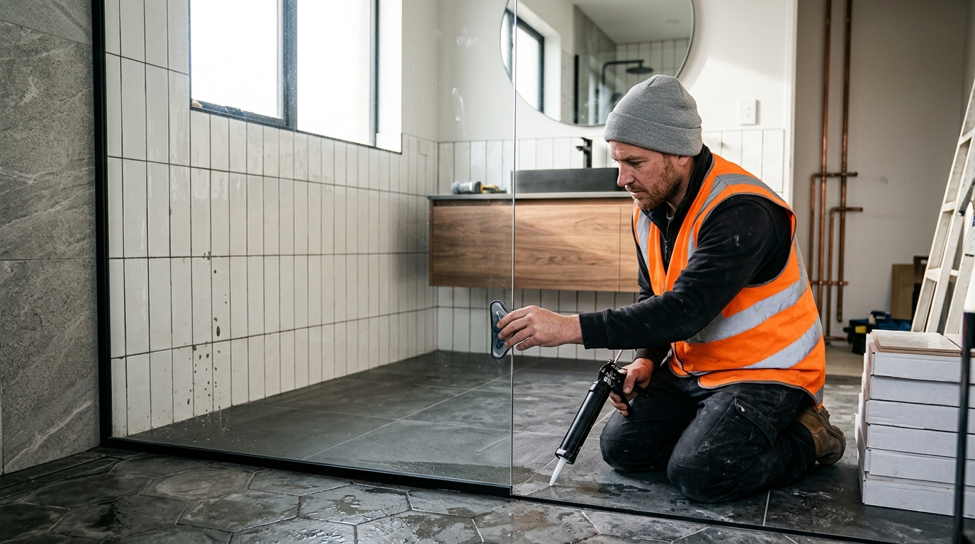 Desain Kamar Mandi Modern dengan Pancuran Terbuka