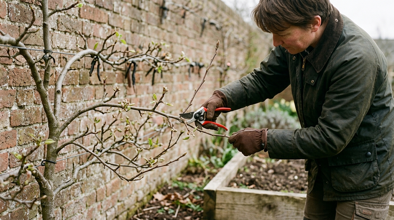 7 Step Pear Conference Espalier Pruning with Felco 2 Secateurs on Quince A Rootstock