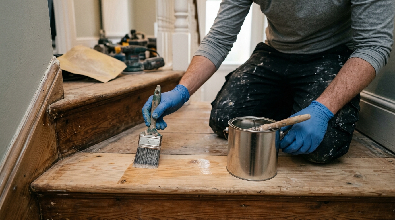 Refinish a Pine Staircase With Ronseal Diamond Hard in 7 Steps for 5-Year Protection