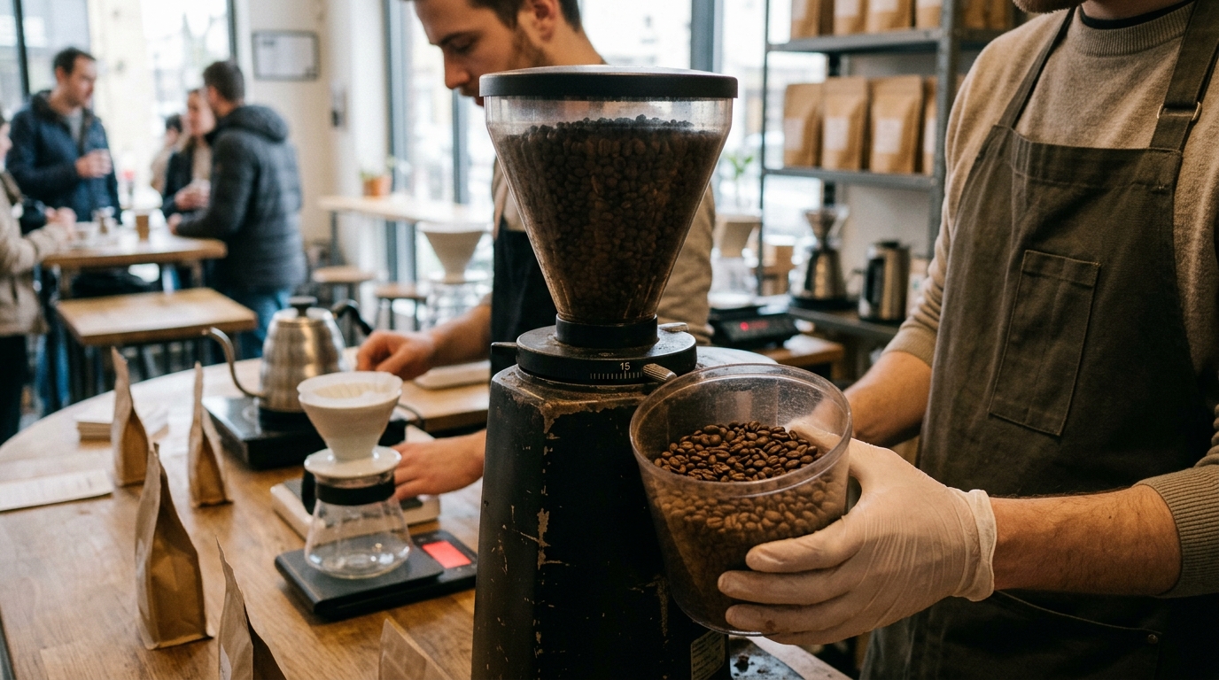 Grind Colombian Beans on a Baratza Encore at Setting 15 for a Balanced V60 Pour