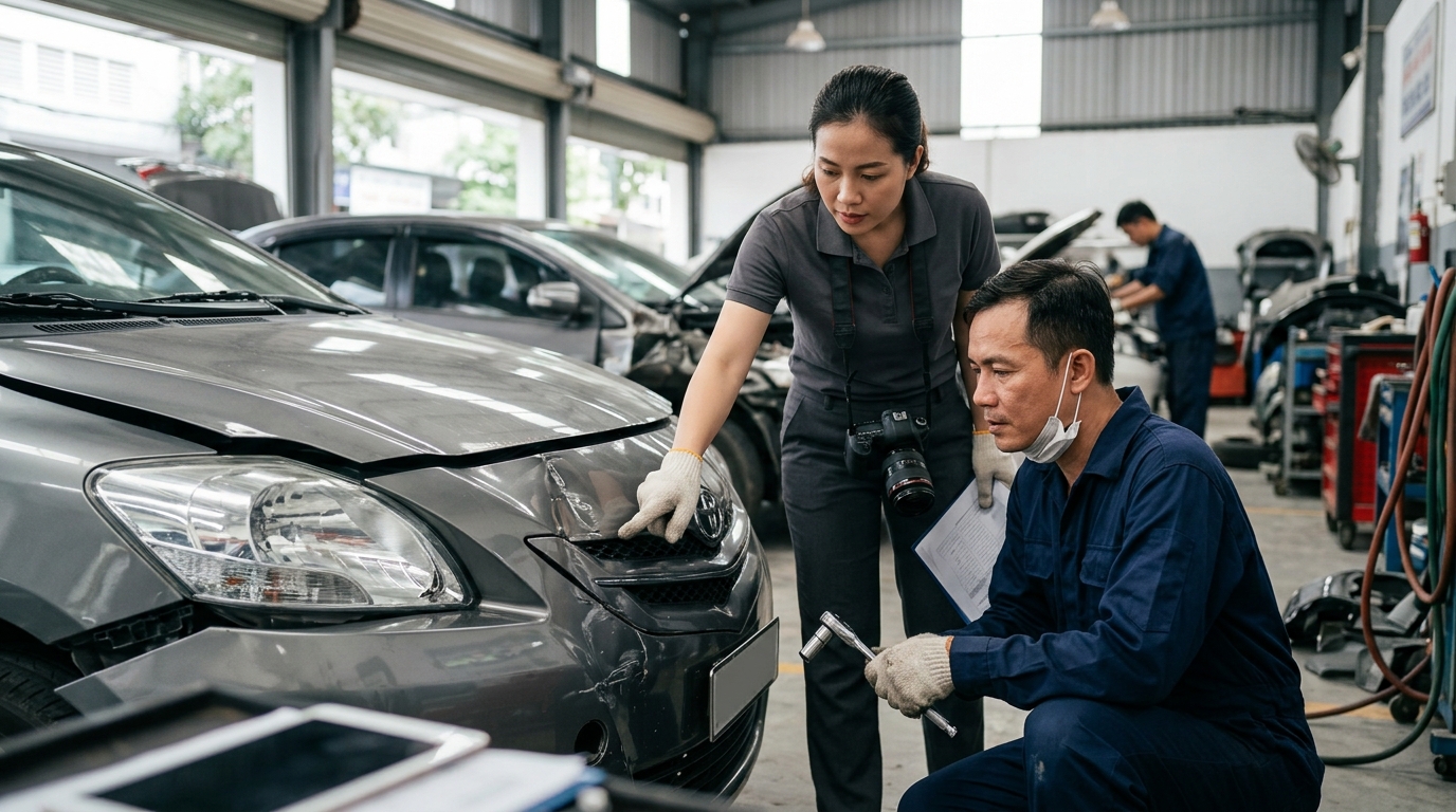 Quy trình bồi thường bảo hiểm xe