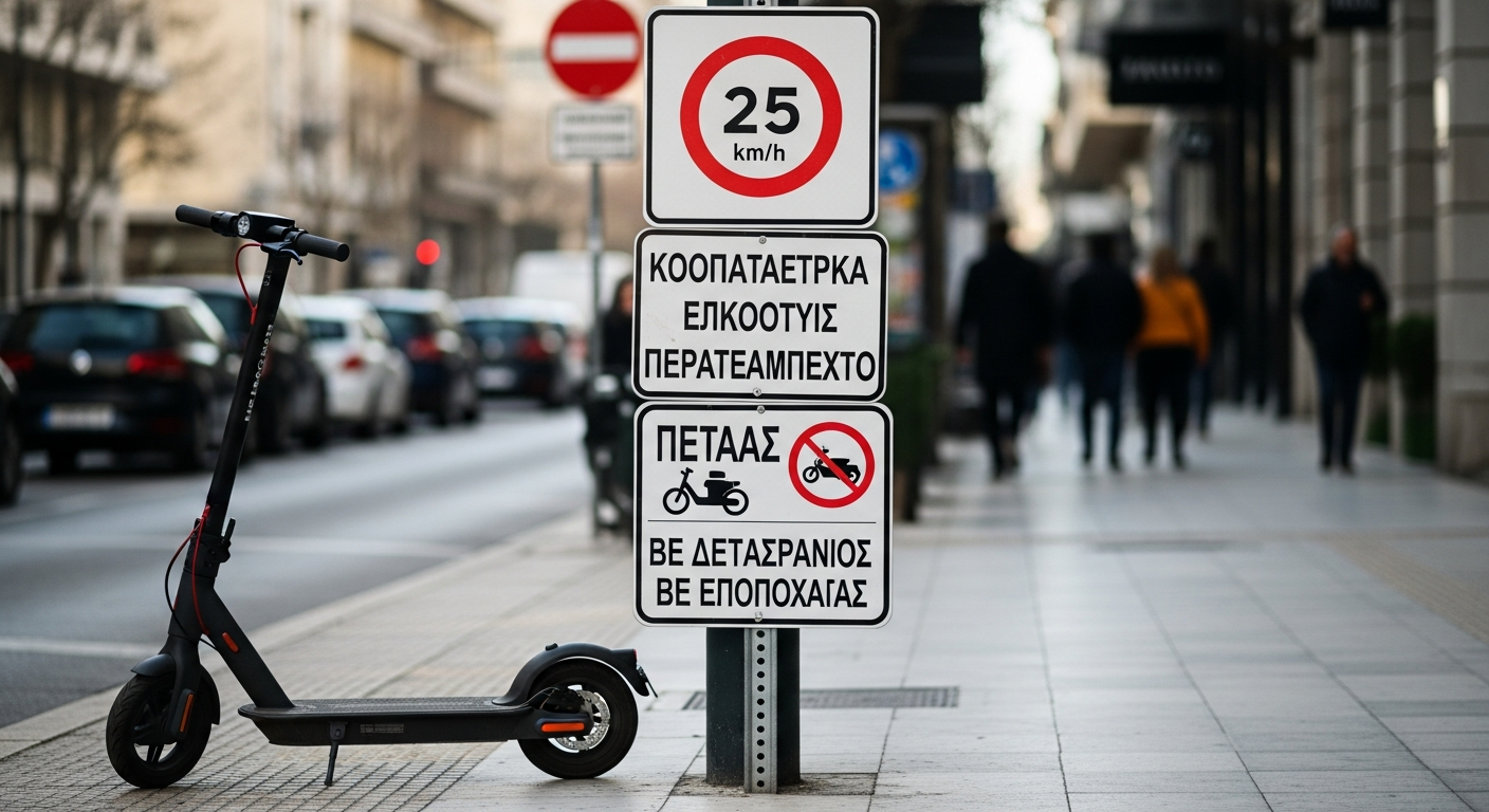 Κανονισμοί και όρια ταχύτητας για σκούτερ δίχως δίπλωμα.
