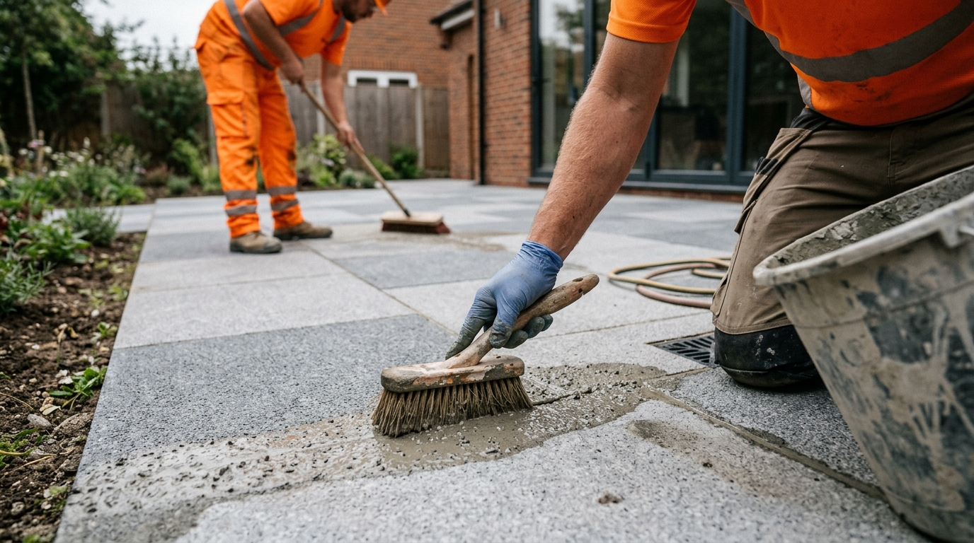 Jointing Sand Washout Stopped on a Tobermore Fusion Patio with a GftK VDW 855 Resin