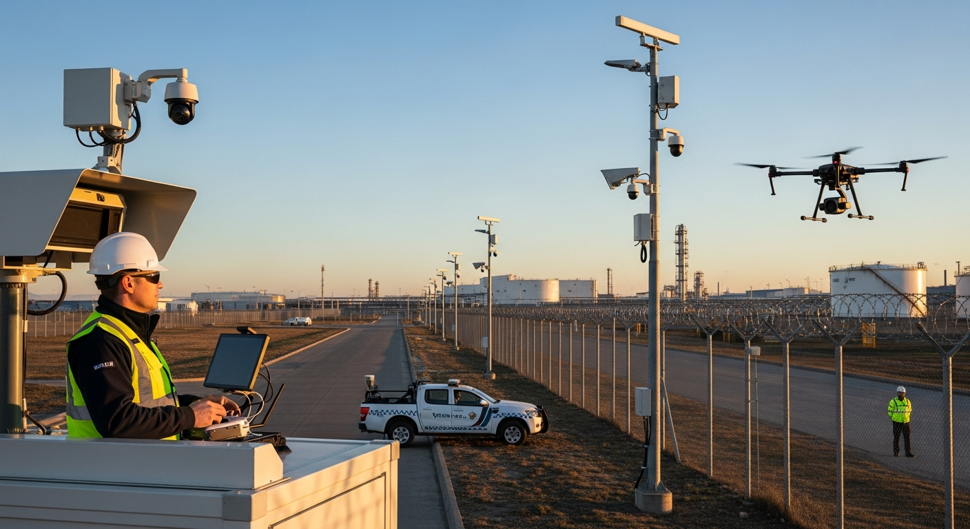 Otimização de vigilância para perímetros de larga escala