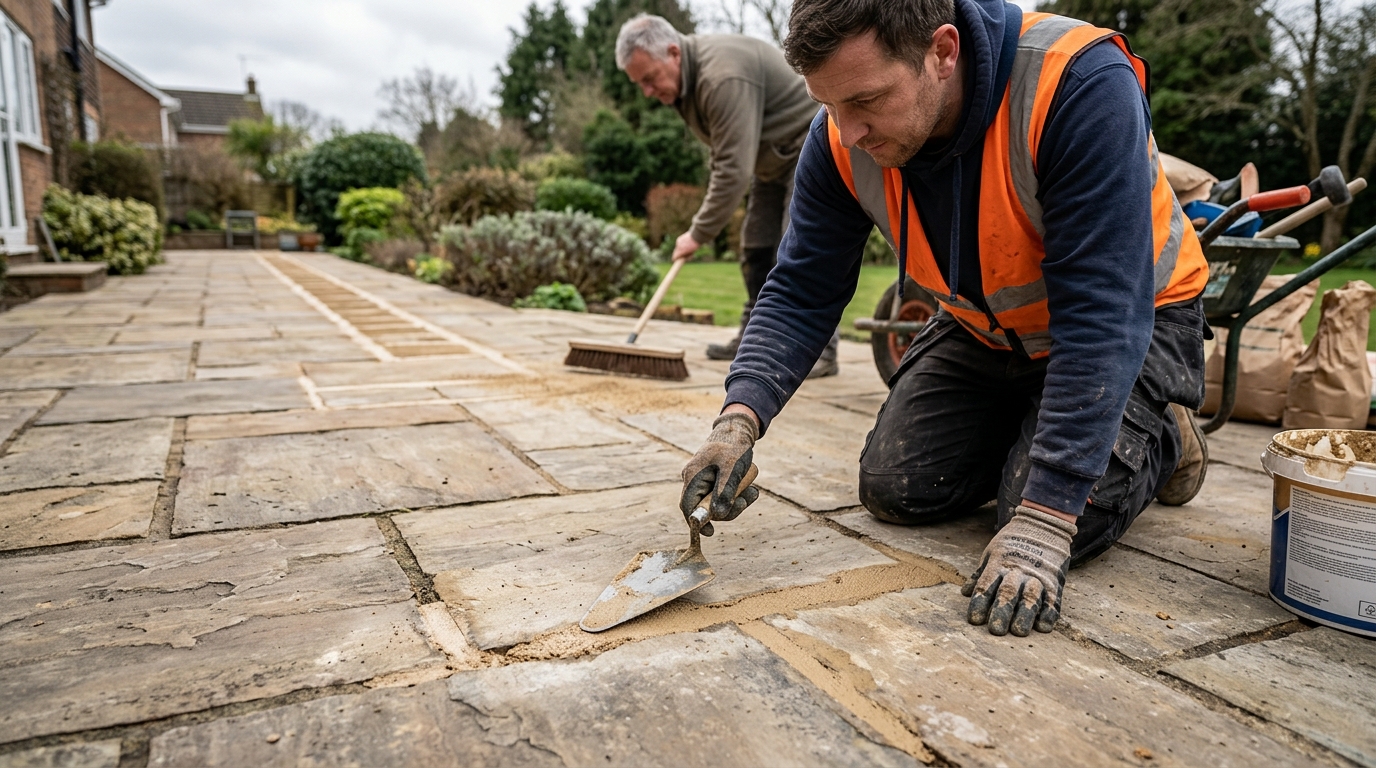 Cracked Pointing Repaired across 18 Metres of Old Riven Slabs with a GftK VDW 840 Resin