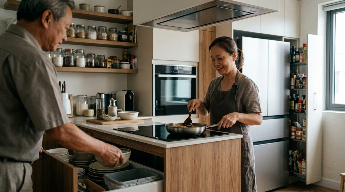 Cách tối ưu không gian bếp với thiết bị hiện đại