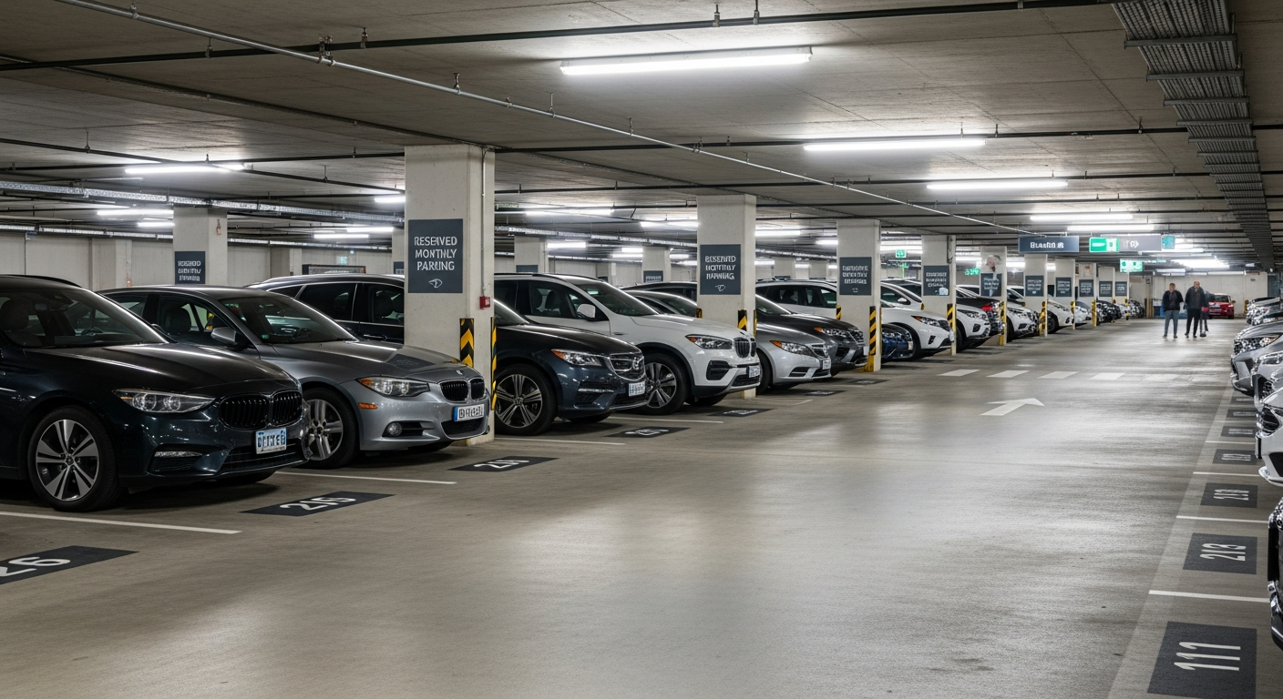 Opciones de estacionamiento privado mensual