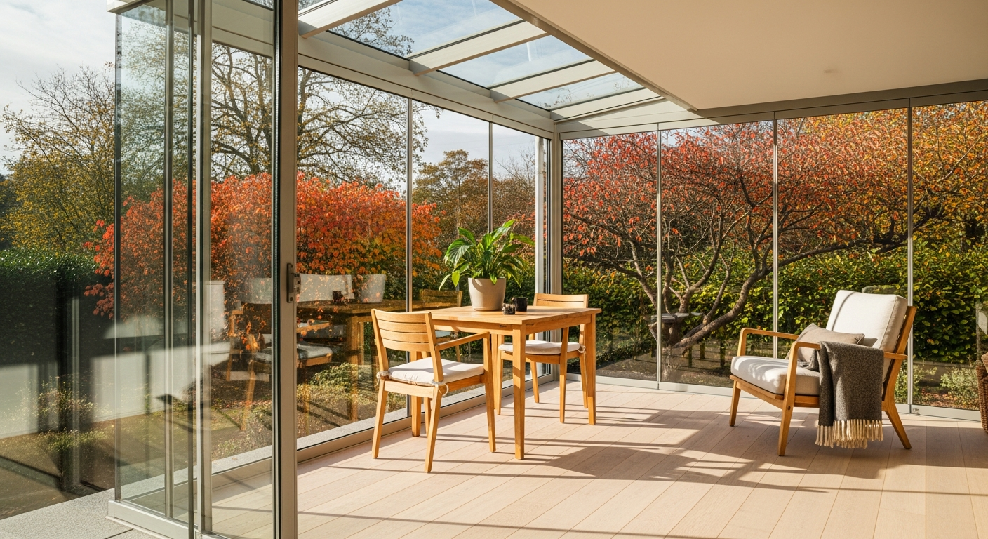 Nauti luonnosta ympäri vuoden lasiterassilla