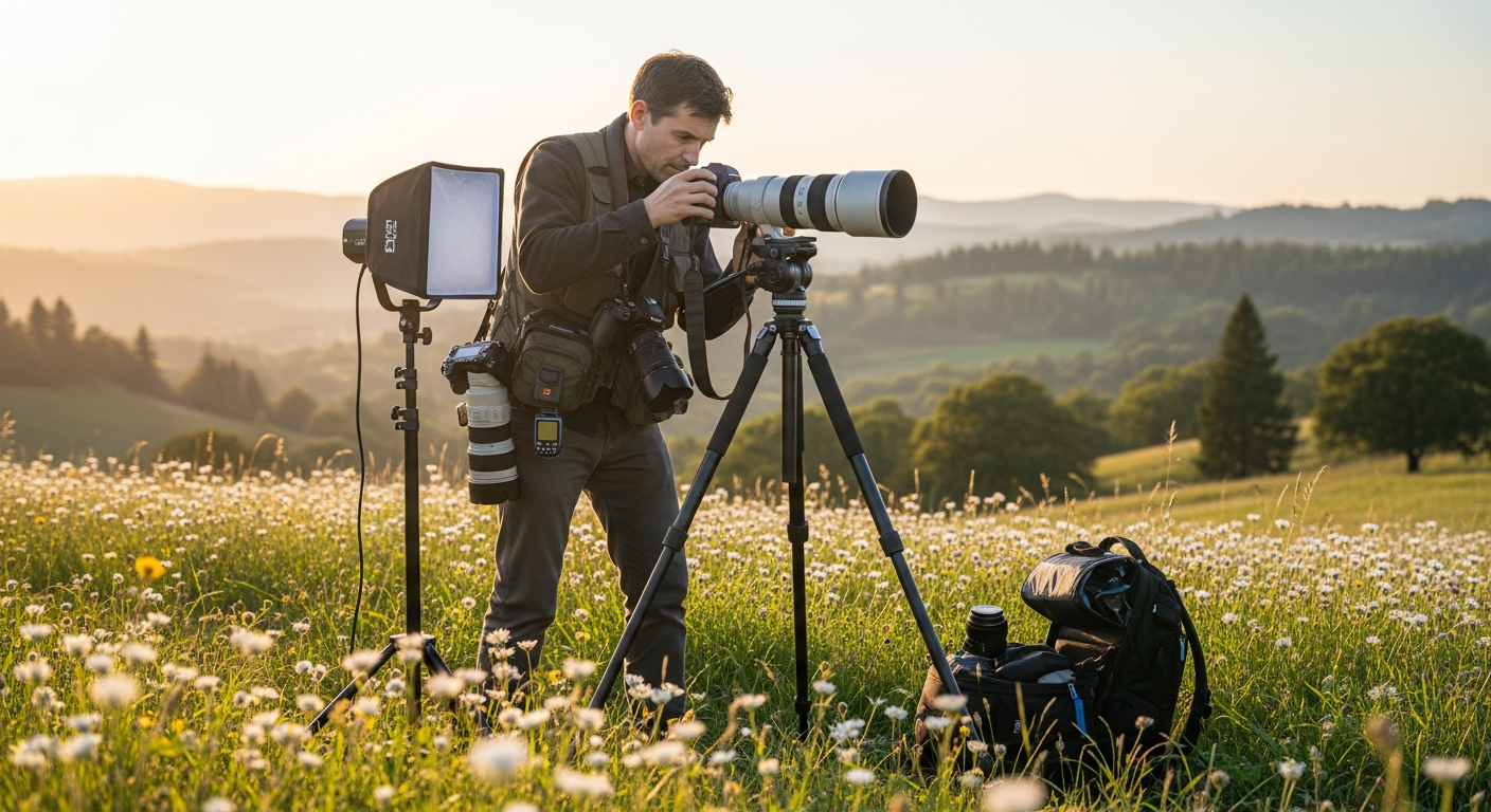 Příprava na focení v exteriéru