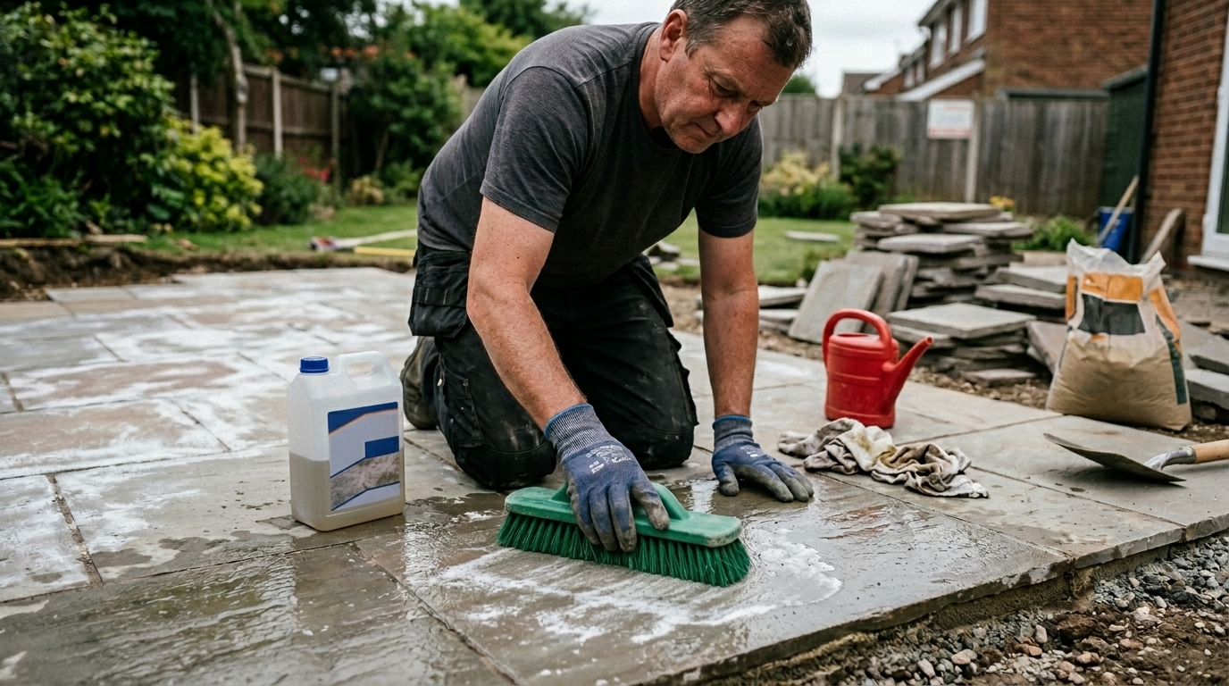 Pavestone Sawn Sandstone: Why Efflorescence Blooms After Laying and How Lithofin Clears It