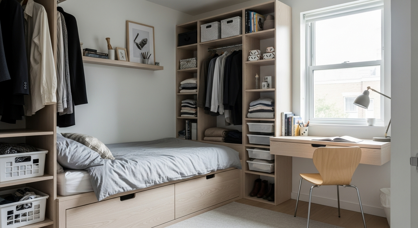 Efficient Storage Designs for Small Bedroom Areas