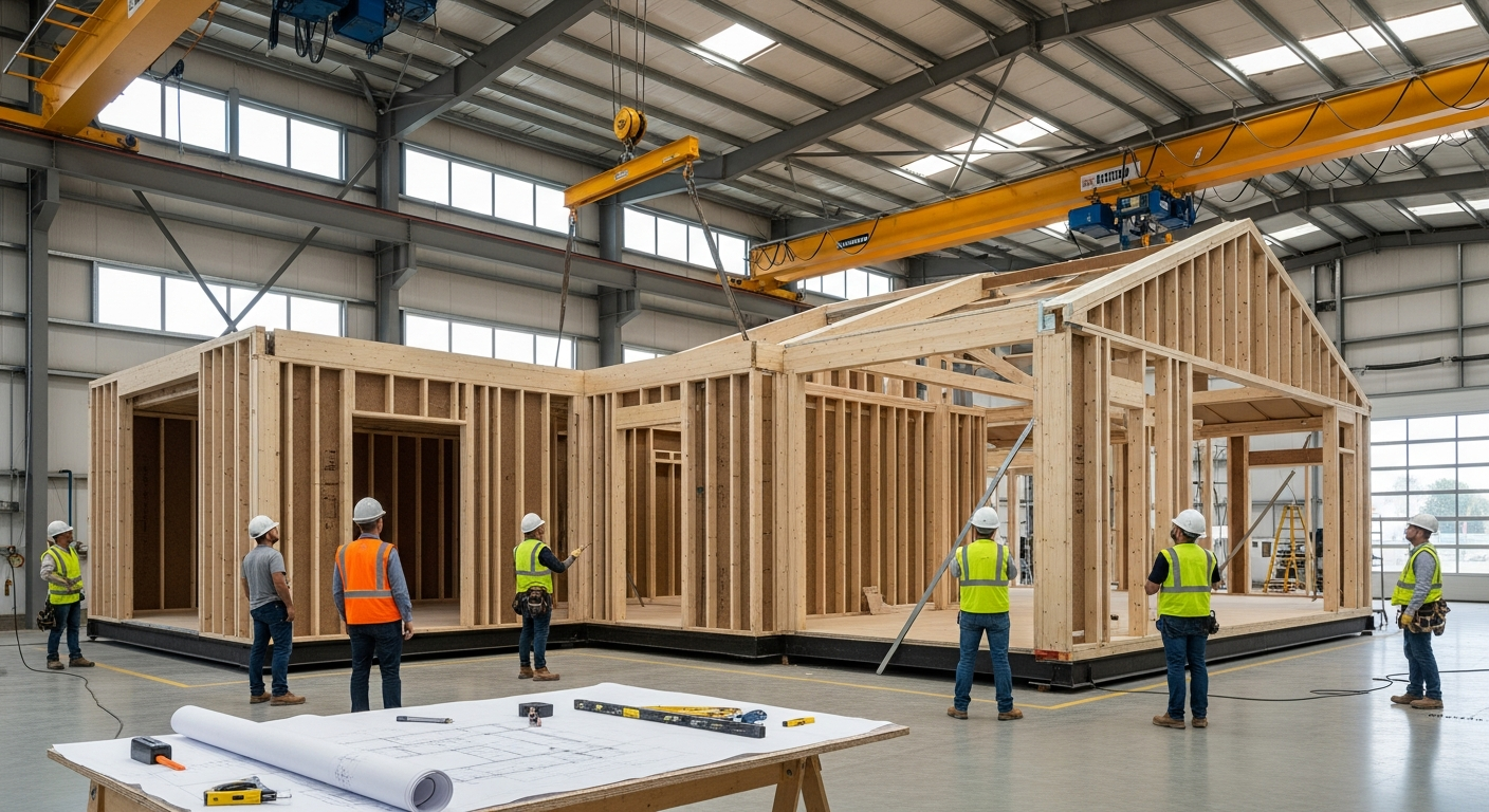 การวางแผนโครงสร้างบ้านชั้นเดียวแบบโมดูลาร์