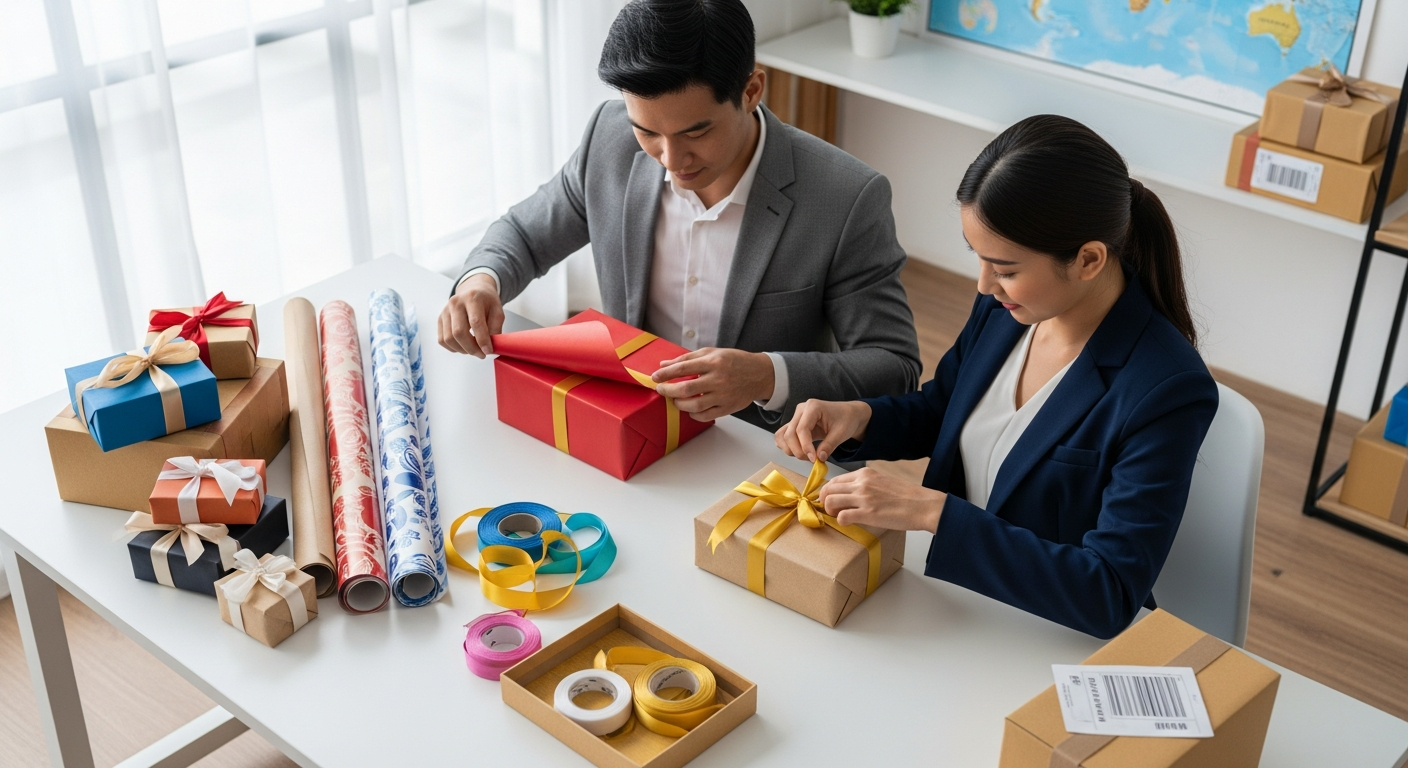 Etiquette bij het verpakken van internationale geschenken