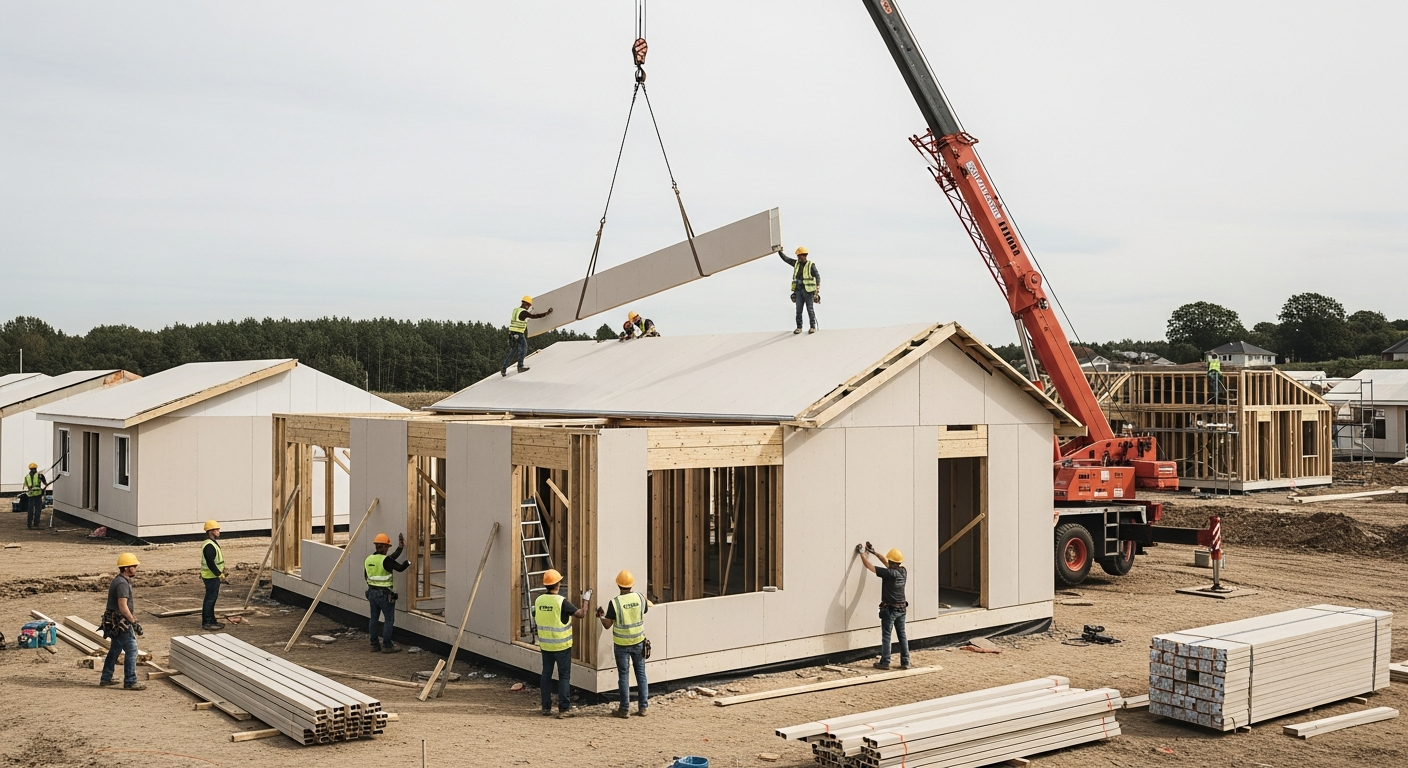 การก่อสร้างบ้านชั้นเดียวแบบพรีแฟบ: รวดเร็วและมีประสิทธิภาพ