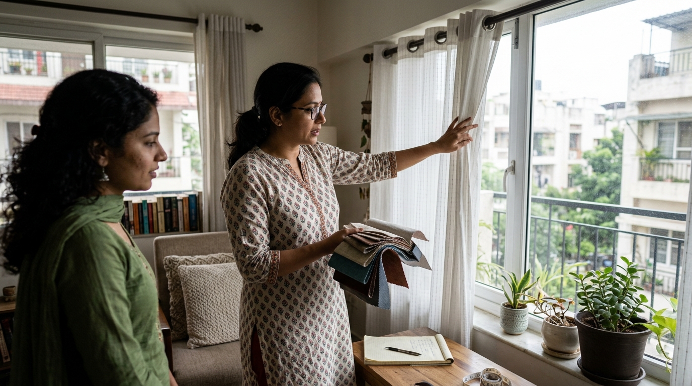 घर की सजावट के लिए खिड़की के आवरण