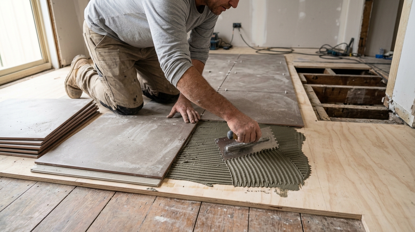 6 Millimetres of Deflection Corrected by a 22mm Plywood Overlay Under Ceramic Tile