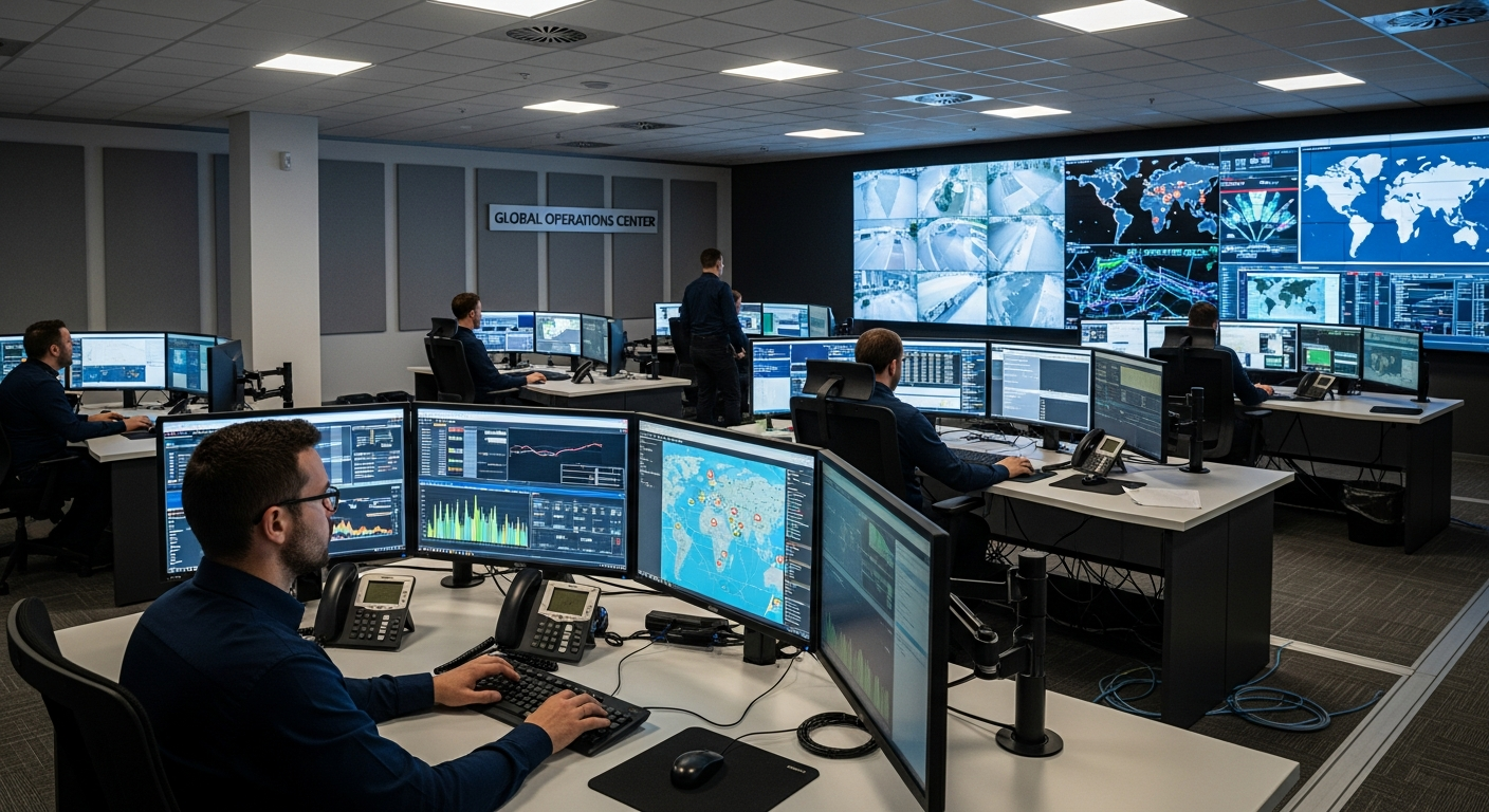 Cyberbeveiliging en fysieke bewaking mondiaal