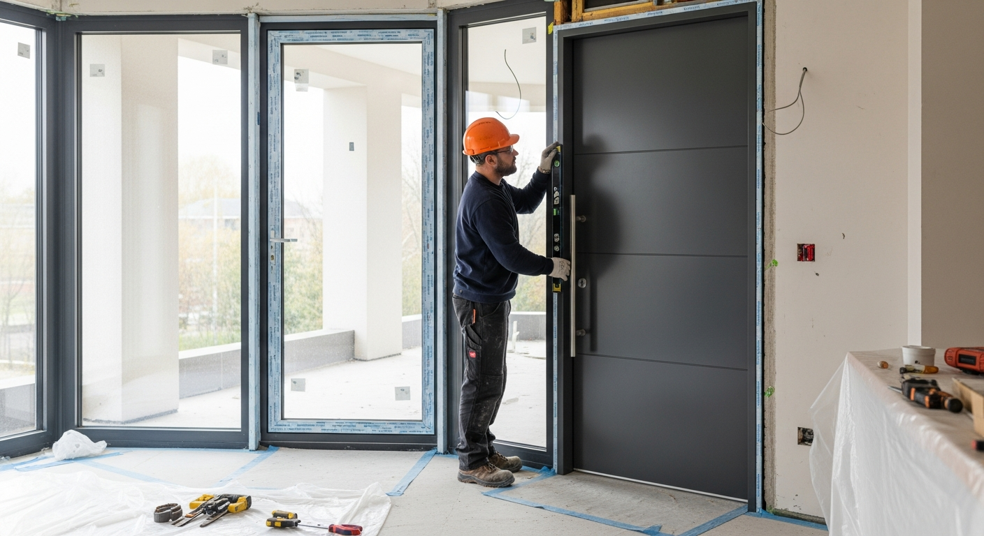 Αναβάθμιση χώρου με ποιοτικές πόρτες αλουμινίου.