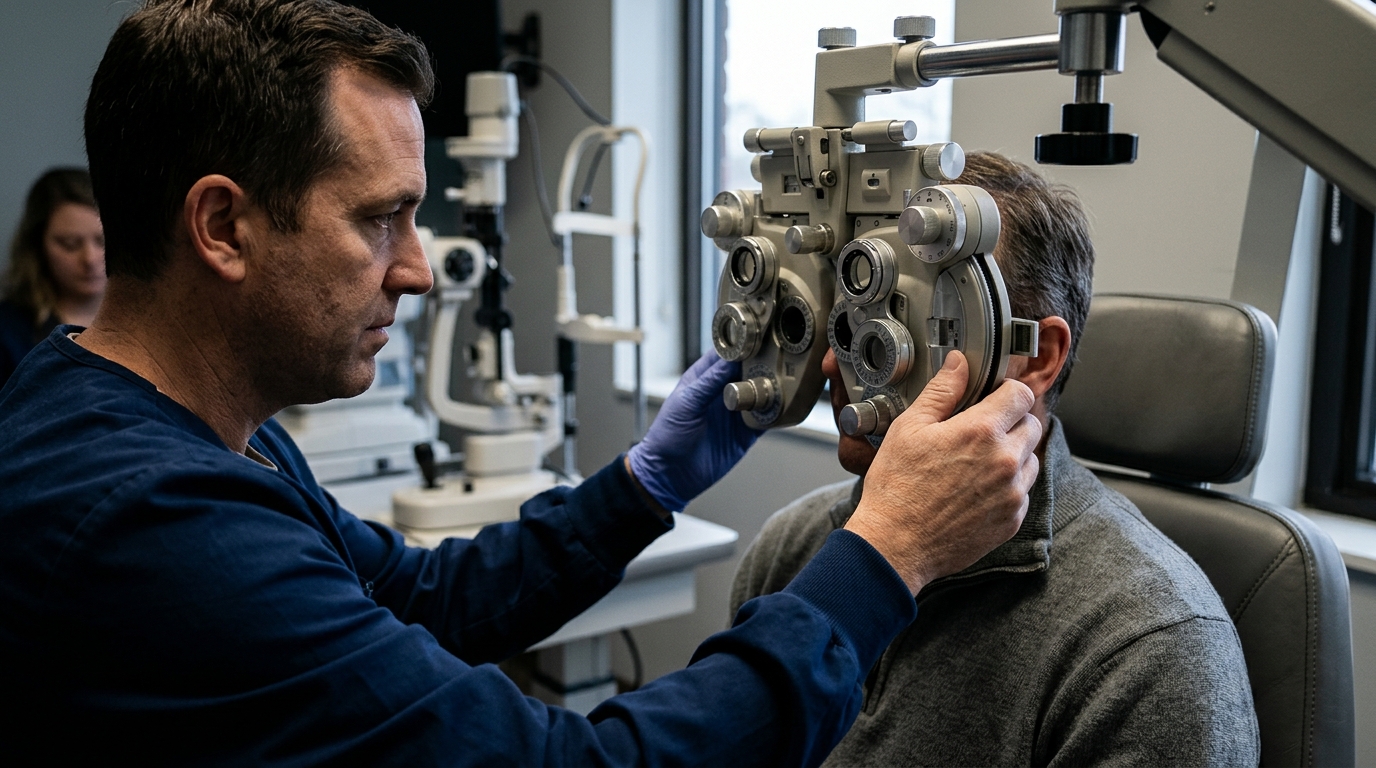 Skillnaden mellan synundersökning och ögontrycksmätning