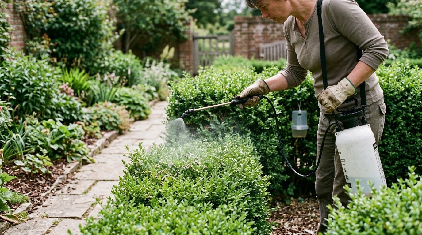 6 Step Box Hedge Caterpillar Control with Topbuxus XenTari on Buxus Sempervirens