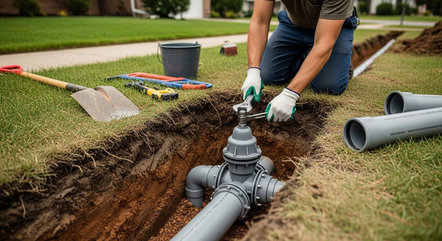 Prevenção de refluxo em canos de esgoto residenciais