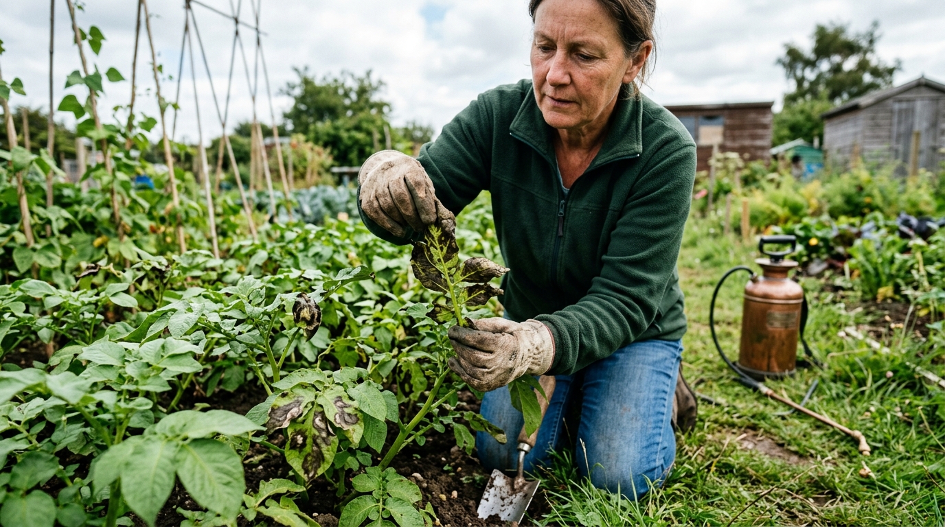 5 Signs of Potato Blight on Maris Piper and the Bordeaux Mixture Response