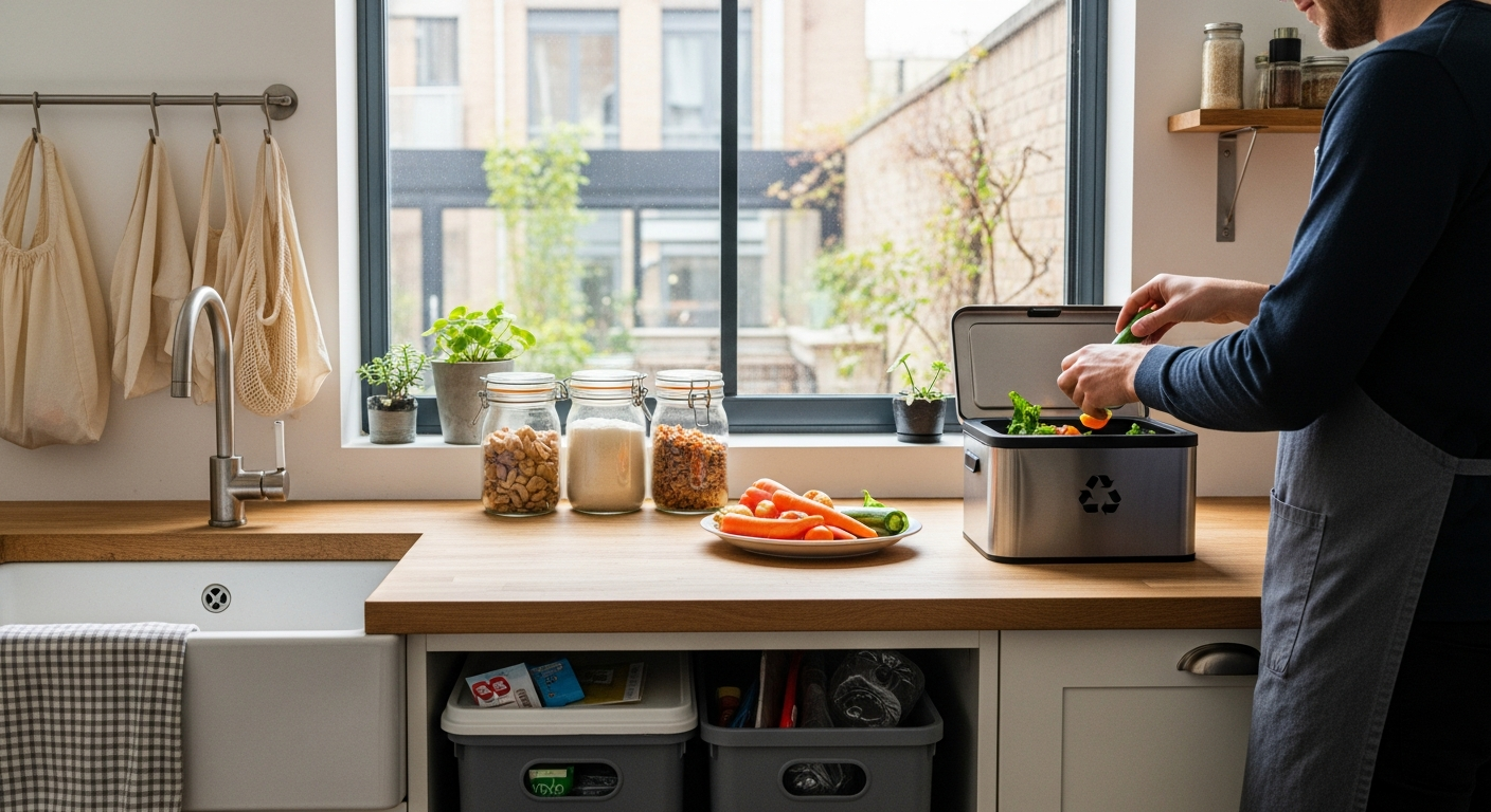 Un stil de viață sustenabil în bucătărie.