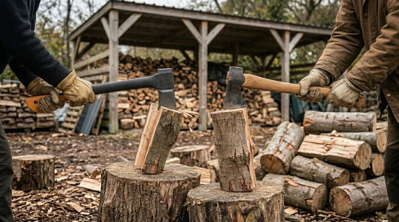 Fiskars X17 vs Gransfors Bruks Small Forest Axe for Splitting Seasoned Beech