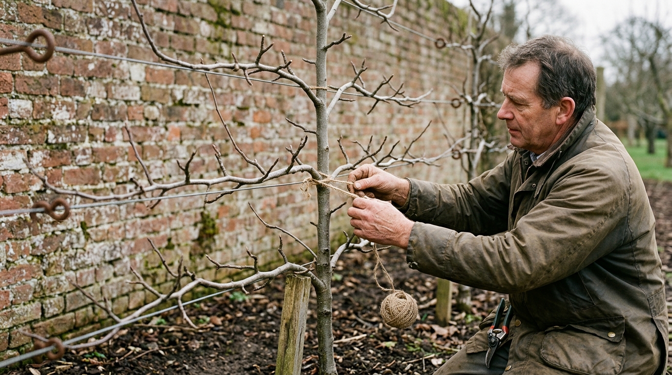 6 Step Espalier Pear Tying Method with Doyenne du Comice on M9 Rootstock
